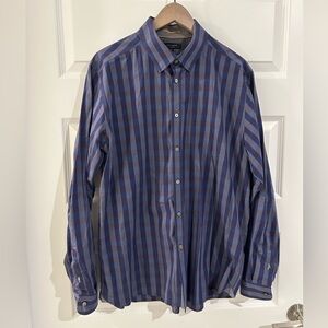 Ted Baker Plaid Shirt Blue Purple Size 2XL US or Ted 6